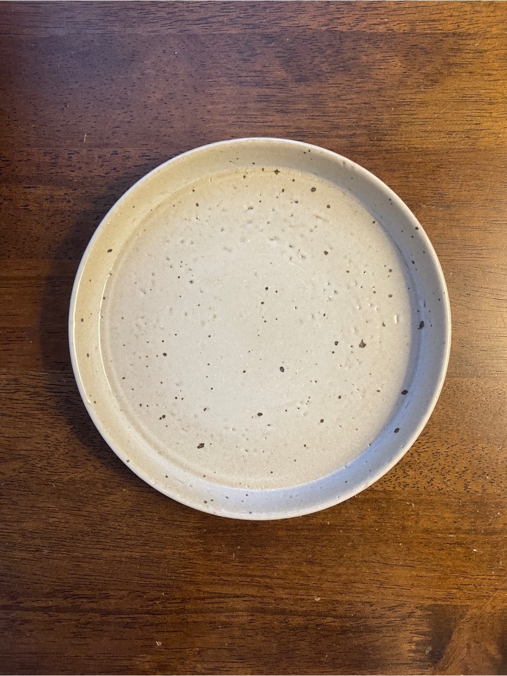 Handmade Speckled Ceramic Dinner Plate in Cream
